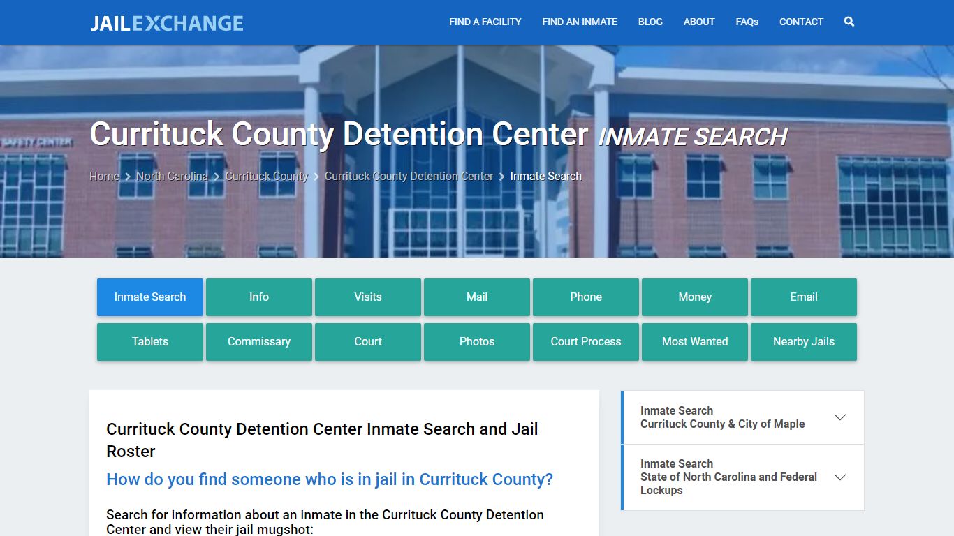 Currituck County Detention Center Inmate Search - Jail Exchange